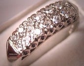 Antique Diamond Wedding Ring Band White Gold c.1930