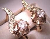 Antique Diamond Earrings Art Deco Vintage -  Wedding Jewelry