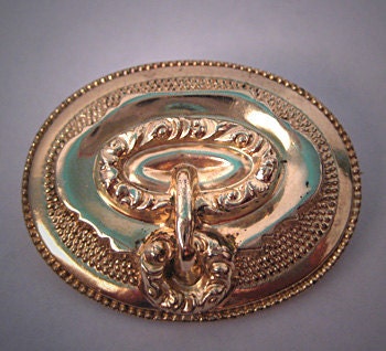 Antique Georgian Brooch Gold Repousse Buckle Regency