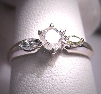 Vintage Diamond Wedding Ring 18K White Gold 1/2ctw 7