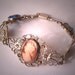 ON SALE 15% OFF Antique Cameo Bracelet with Sapphire Stones Italian Filigree Vintage