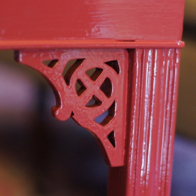 raspberry chinoiserie cocktail table