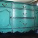 French Provincial Buffet in an Antiqued Teal Green Finish