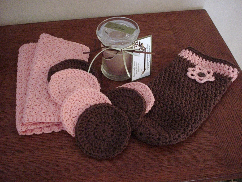 Crochet Spa and Soy Candle Set
