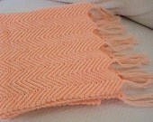 Crochet Peach Ripple Baby Blanket