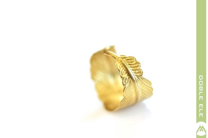 Brass Feather Ring