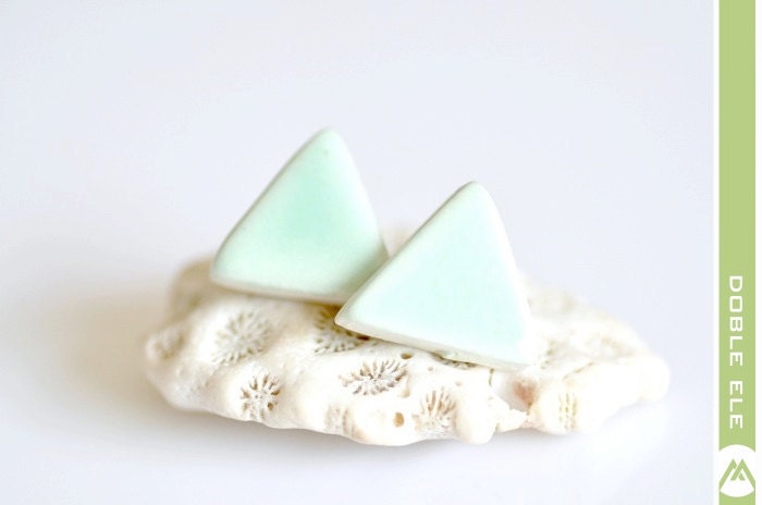 Little Mountains Stud Earrings - Mint