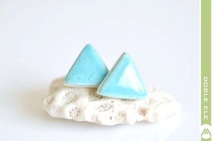 Little Mountains Stud Earrings - Sky Blue