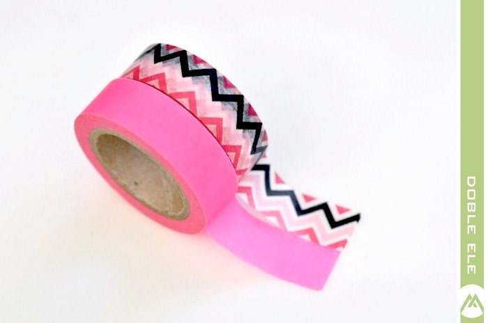 Washi Tape - Zig Zag or Neon Pink