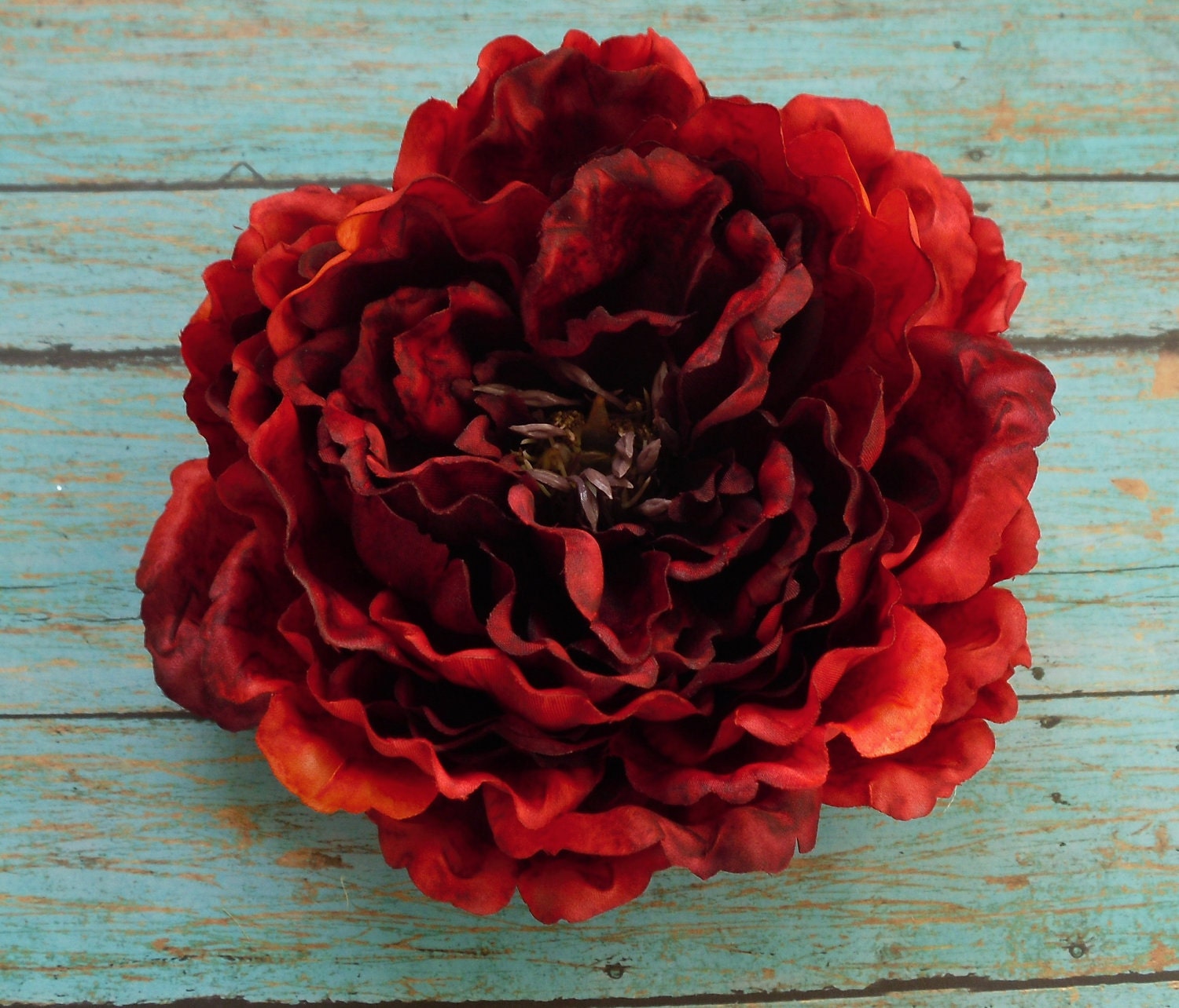 DISCONTINUED ITEM - One JUMBO Artificial Red Peony - 7 Inches - Artificial Flowers