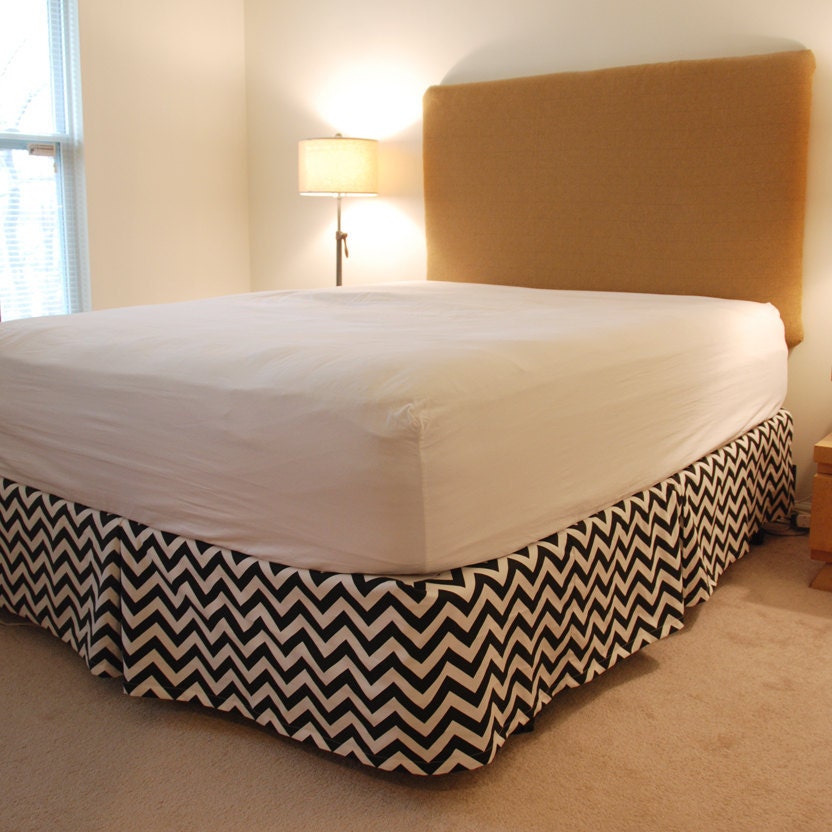 Queen - Chevron Bed Skirt - Pick Your Color - Free Ship