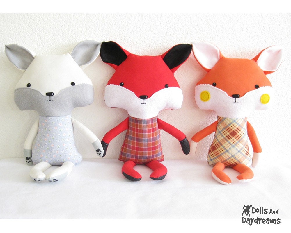 Fox Sewing Pattern PDF Stuffed Toy Softie Instant Download