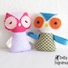 Baby Owl Ribbon Tag Softie Stuffed Toy PDF Sewing Pattern