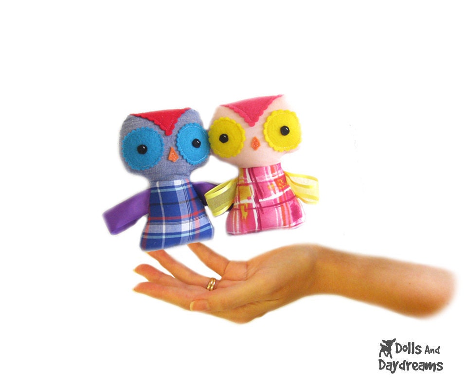 Baby Owl Ribbon Tag Softie Stuffed Toy PDF Sewing Pattern