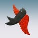 Ceramic Bird, Red-winged Blackbird Wall Hanging Ready to Ship