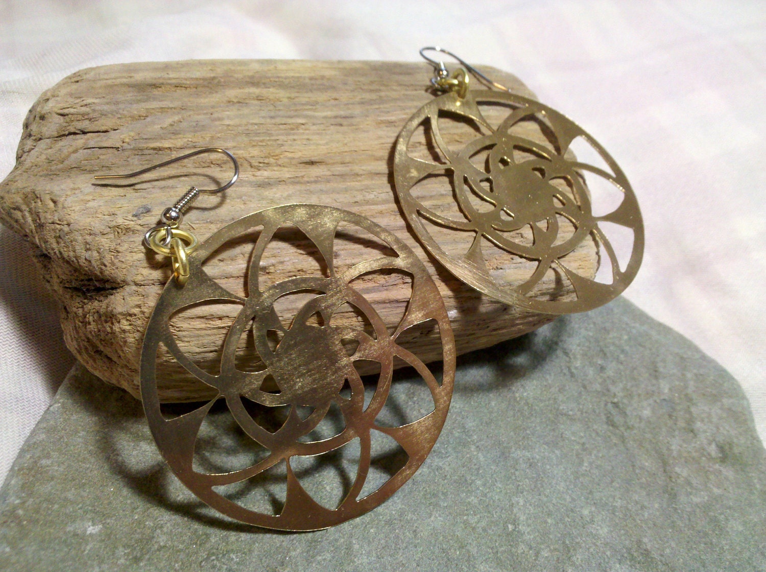 Brass "Kaleidoscope" Earrings