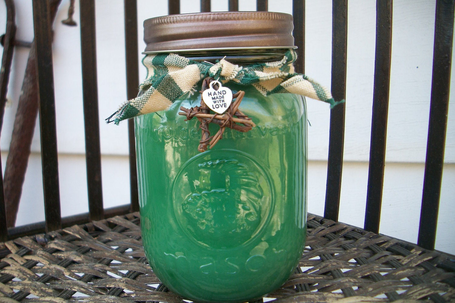 Sage & Pomegranate Scented Mason Jar Candle. Handmade Triple Scented Container Candles.
