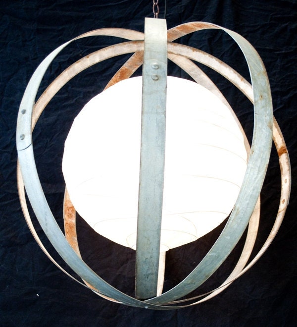 Wine Barrel Ring Hanging Lantern - 100% RECYCLED