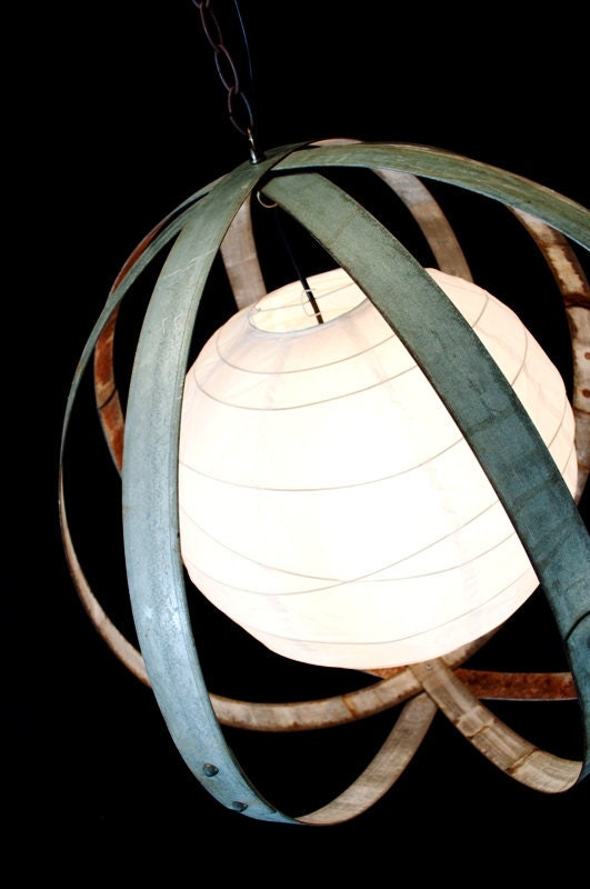 Wine Barrel Ring Hanging Lantern - 100% RECYCLED