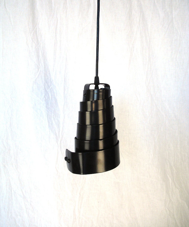 BLACK Wine Barrel Ring Hanging Pendant Light -Closed-100% RECYCLED from Napa Wine Barrels