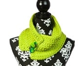 Cowl Neckwarmer Scarf - Organic Cotton - Lime Green