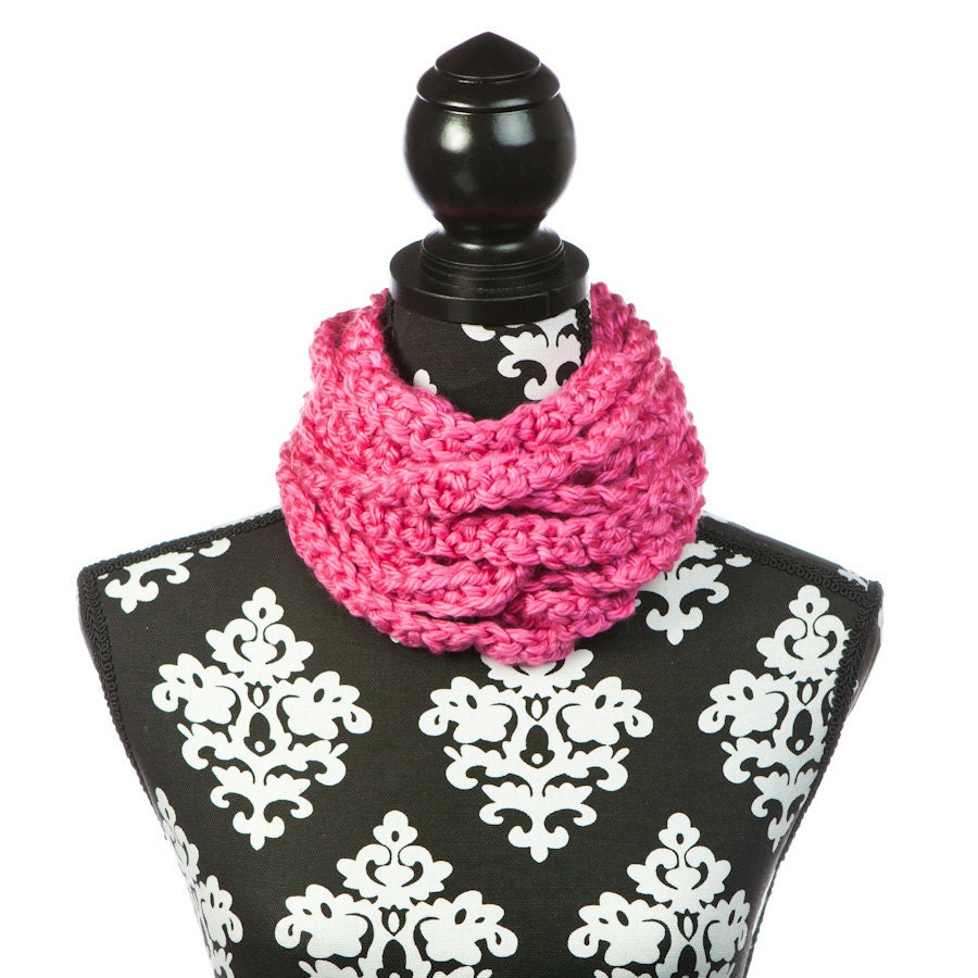 20 ft Infinity wrap scarf - Organic Cotton - Pink