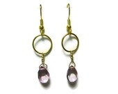 Mystic Pink Quartz Pear Briolette Earrings with Gold Filled Wire