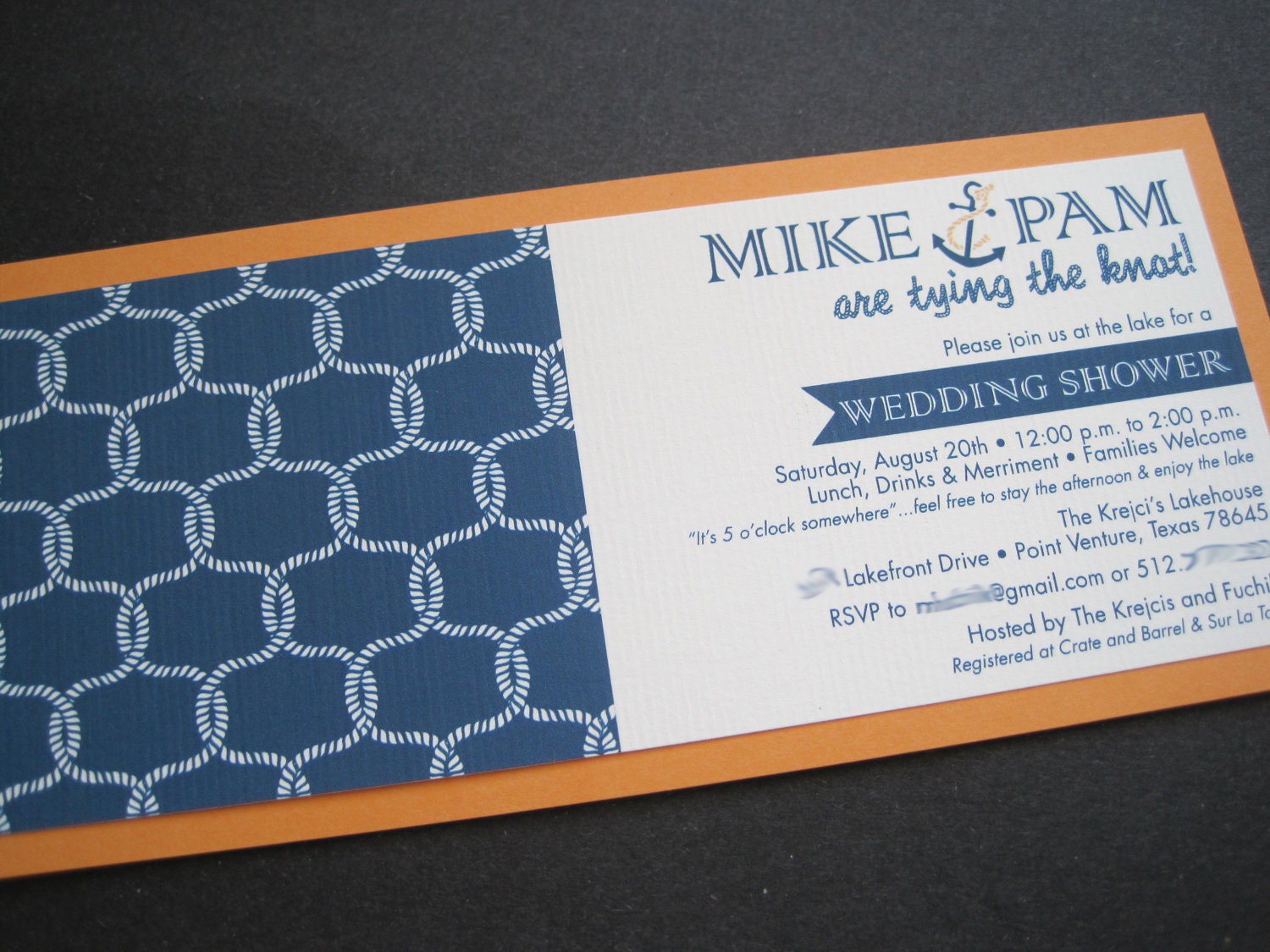 Nautical Wedding Shower Invitation-Printable