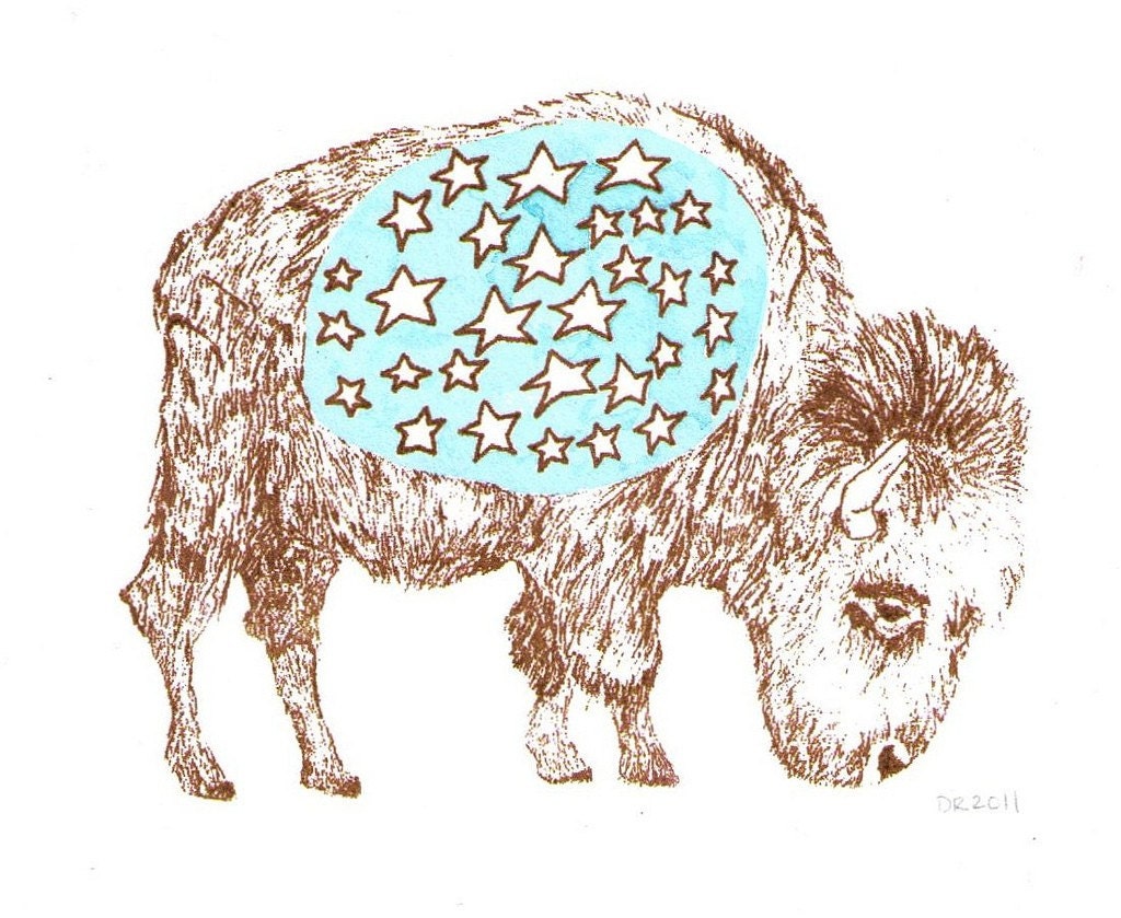 Star Bellied Bison gocco print