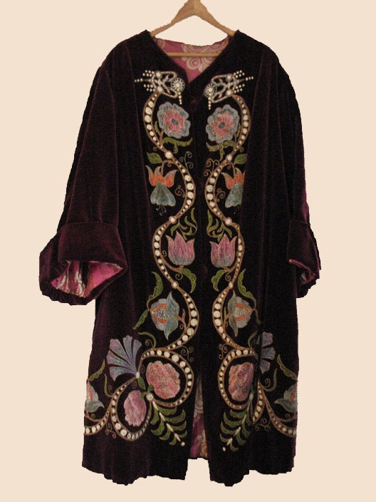 1920's Velvet Decorated Opera Coat