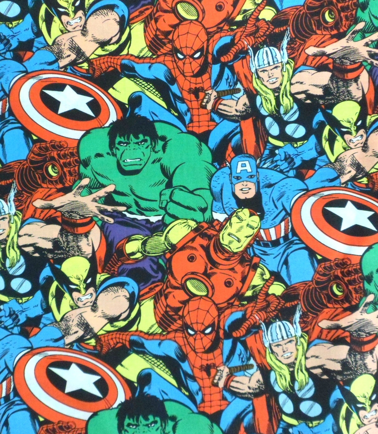 Reserved for Tess, 3 yards Superhero Fabric, Marvel Comics, the Hulk, Spiderman