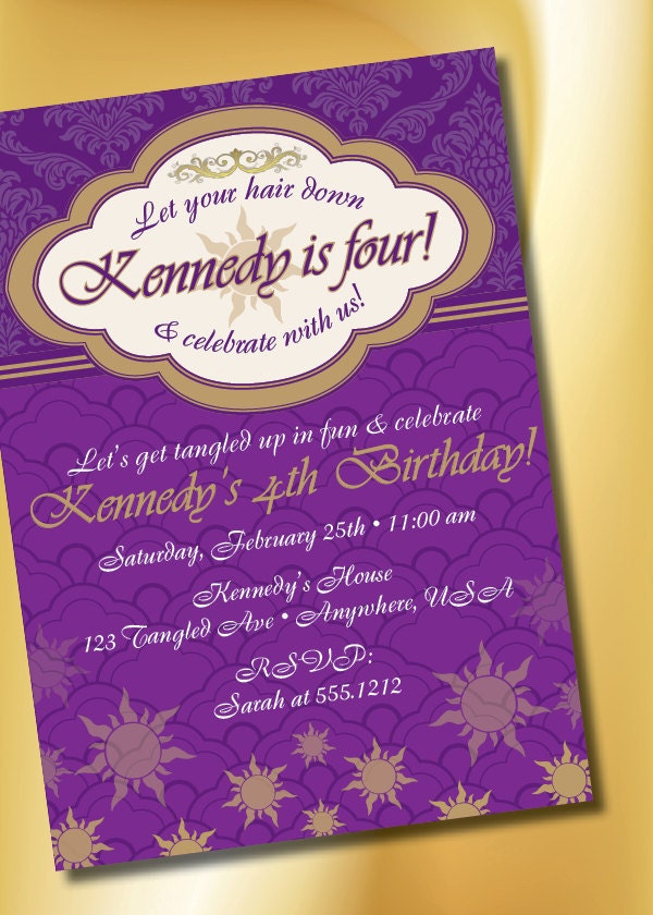 DIY Printable Tangled Inspired Birthday Party Invitation Il_170x135