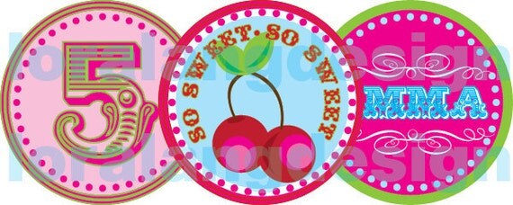 DIY Printable Pretty Please with a Cherry on Top Cupcake Toppers Favor Tags Party Circles Il_570xn