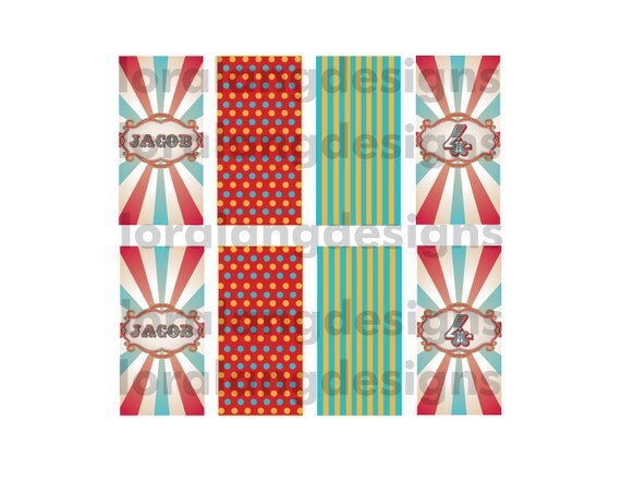 DIY Printable Vintage Carnival Circus Mini Candy Bar Wrappers Il_570xn