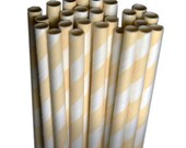 Stripe Ivory Party Paper Straws - Cake Pop Sticks - Pixie Sticks - Qty 25 Il_170x135
