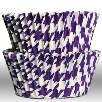 Purple GREASEPROOF Houndstooth Baking Cups Cupcake Liners - Quantity 50 Il_570xn
