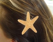 NATURAL SUGAR STARFISH  hair pin star fish