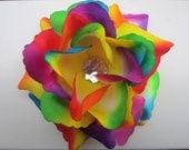 Rainbow ROSE flower hair clip - TYE DYE