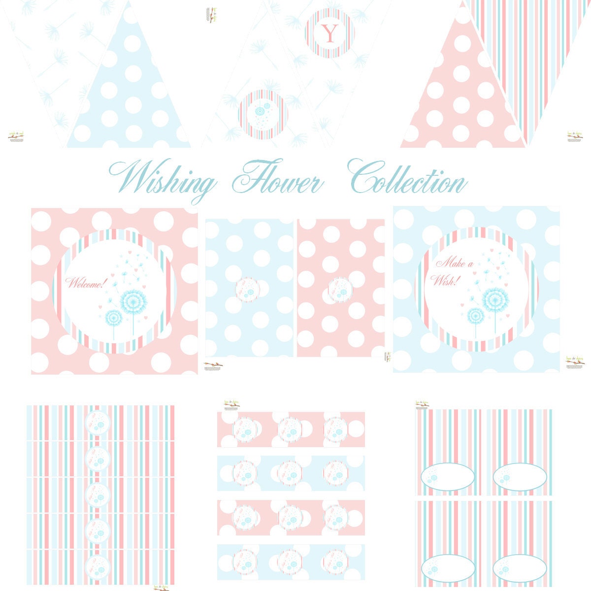 Wishing Flower Decorations for Birthdays or Baby Showers - DIY Printable Decor by BeeAndDaisy Dandelion Dust - Instant Download Il_570xn