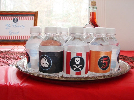 Pirate Decorations for Birthdays or Baby Showers - Boys Stripe DIY Printable Decor by BeeAndDaisy - Instant Download Il_570xn