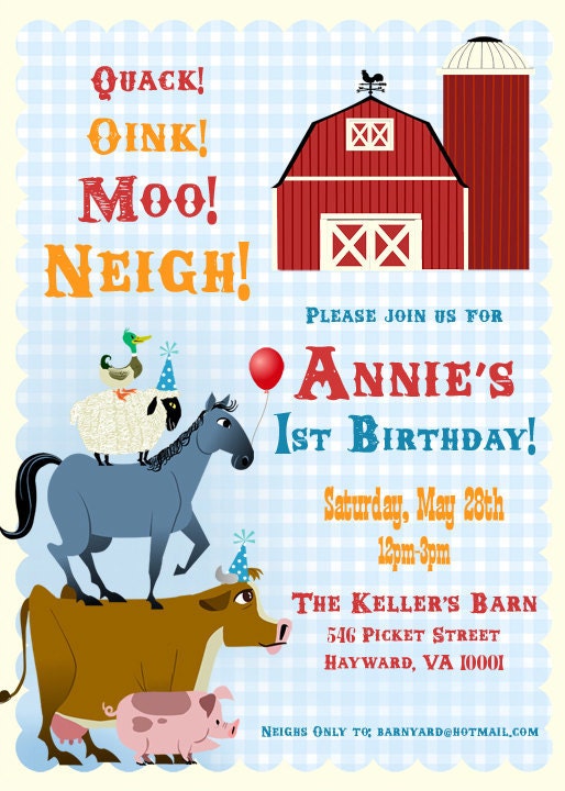 FARM BARNYARD Invitation - June Bug Farms Collection As Seen On PIZZAZZERIE - Gwynn Wasson Printables