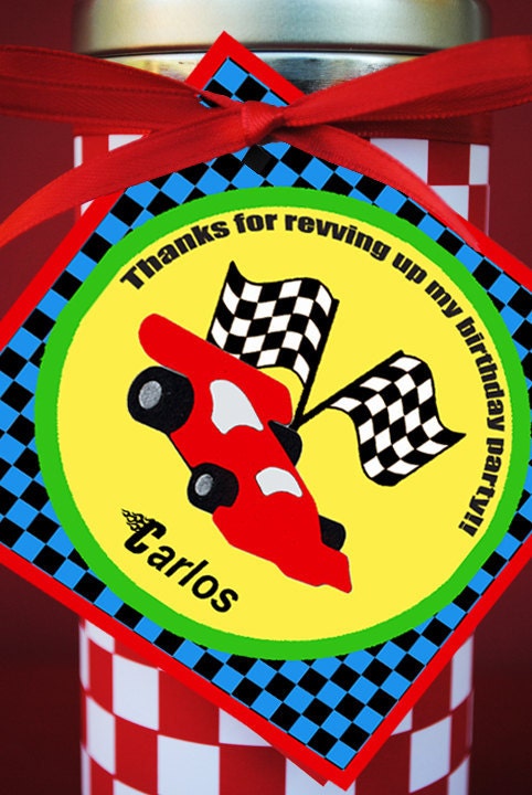PRINTABLE Thank You Tag - Race Car Collection - Brights