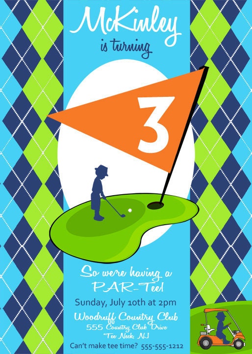 Golf Party Invitation - As Seen On Hostess WIth The Mostess - Gwynn Wasson Designs PRINTABLES