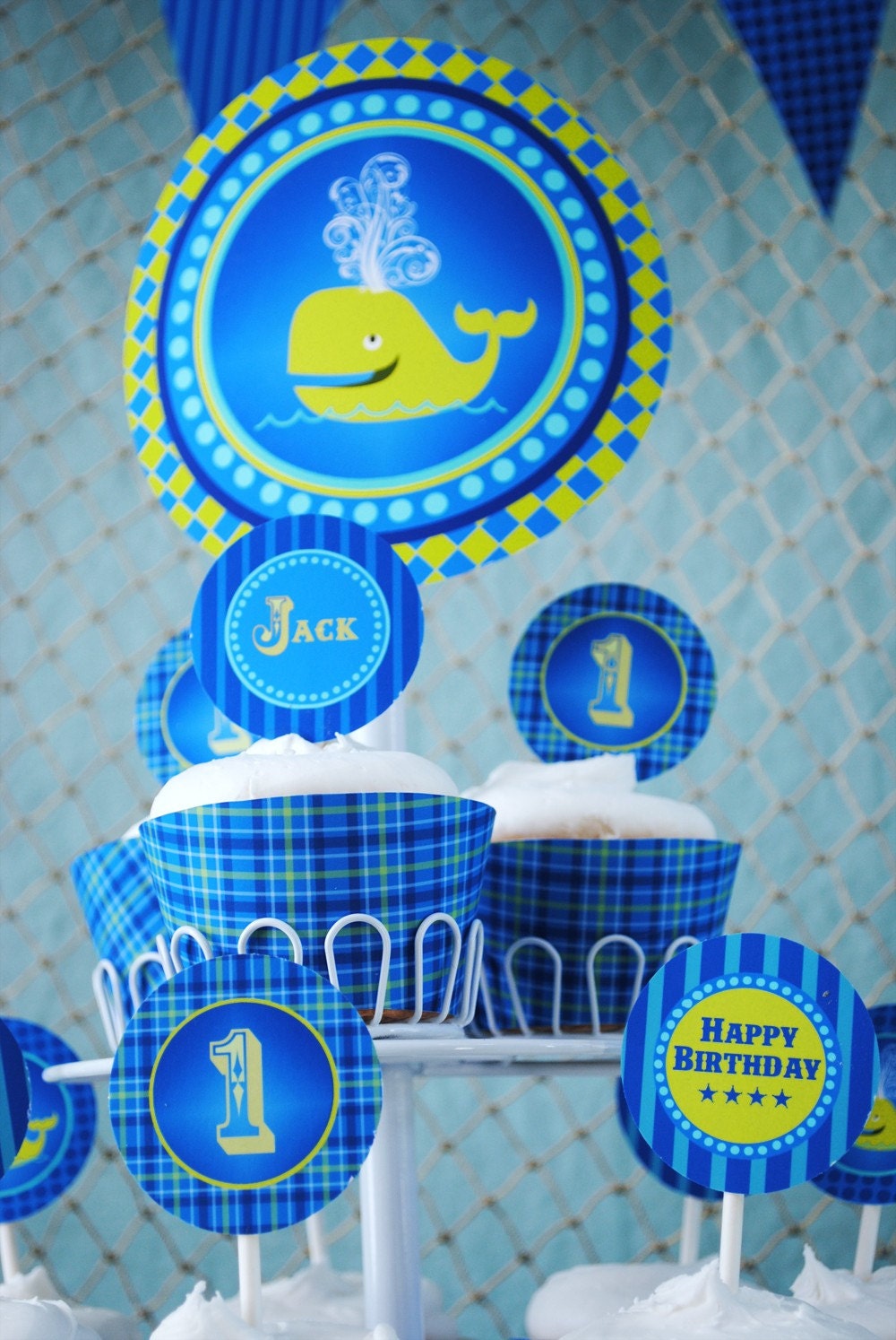 Under the Sea Party INVITATION - Nautical Party Invitation - Little Squirt Whale Party - FIrst Birthday - Gwynn Wasson PRINTABLES