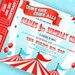 Circus Invitation Carnival Invitation Big Top  with Tickets - Aqua and Red Collection - Gwynn Wasson Designs PRINTABLES