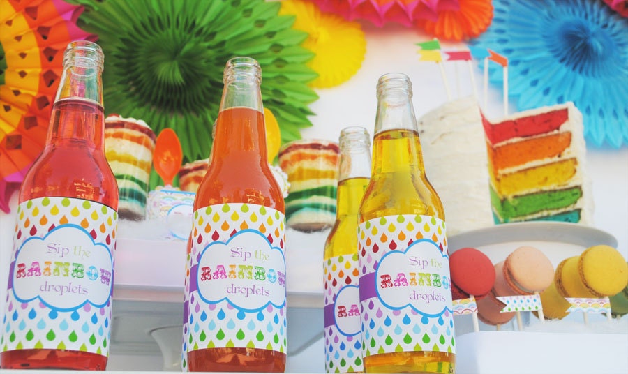 RAINBOW Party Happy Birthday Banner - Rainbow of Fun Collection - Gwynn Wasson Designs PRINTABLES
