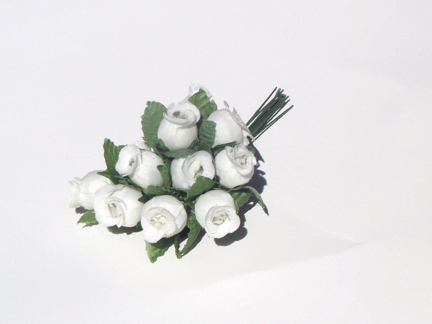 Small Artificial Rose Flower 3 sets of 12 white  dozen 36 flowers  silk flowers supplies bendable wire home decor wedding crafts accessories