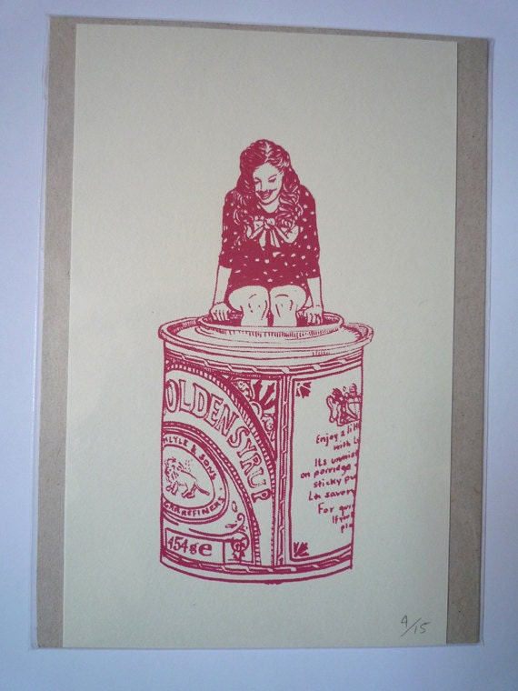 Golden Syrup Screenprint - Cherry Pink