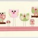 Baby girl Nursery, Children Art print, Owl..Life is Beautiful pink and green