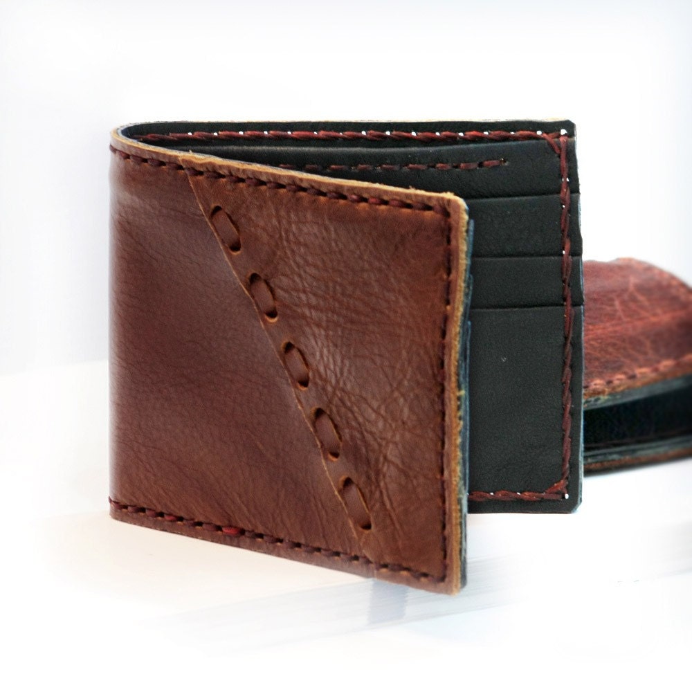 Hand Stitched Simple Men's Leather Wallet in Dark by TheLeatherTH